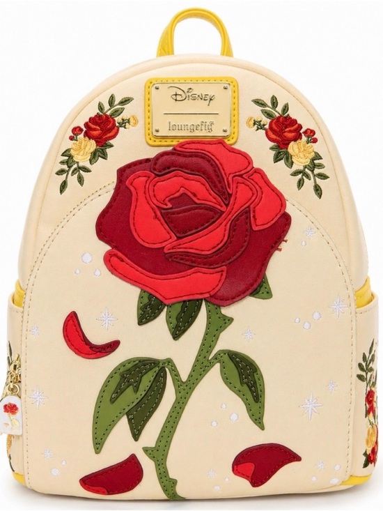 Loungefly Handbags - Loungefly Disney Beauty and The Beast Enchanted Rose Shimmer Mini-Backpack